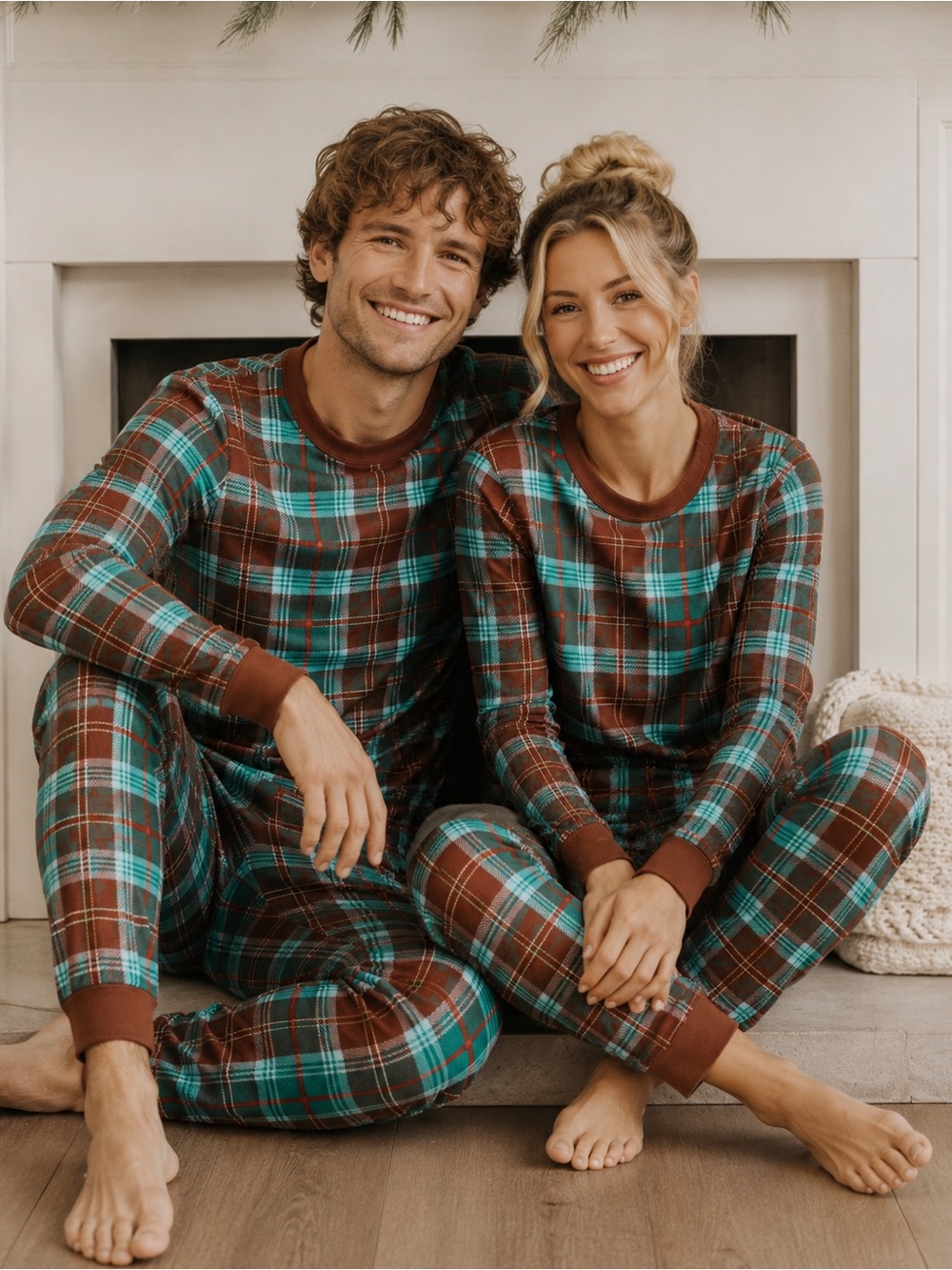 Hanna Andersson Adult Long John Pajama Set in Harvest Plaid Size Medium